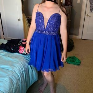 Blue Sherri Hill Homecoming Dress
